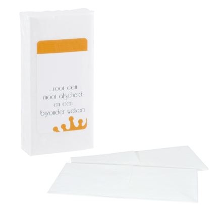 Päckchen mit 10 Papiertaschentüchern - mit Label