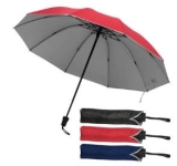 Taschenschirm aus Pongee mit silbernem Innenteil