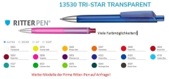 Kugelschreiber Tri-Star Transparent - Ritter-Pen
